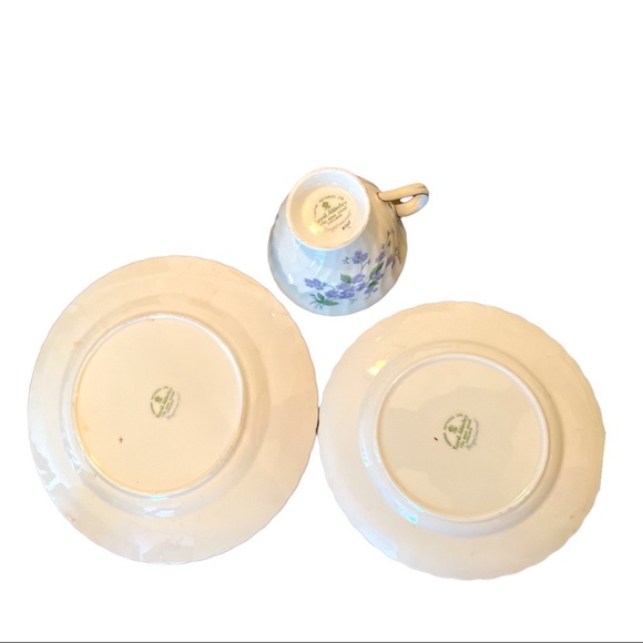 Adderley English vintage Finebone China cup saucer desert salad plate (set of 3) - Picture 7 of 12